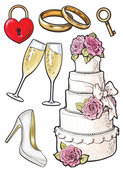 Наклейка на авто "свадьба"