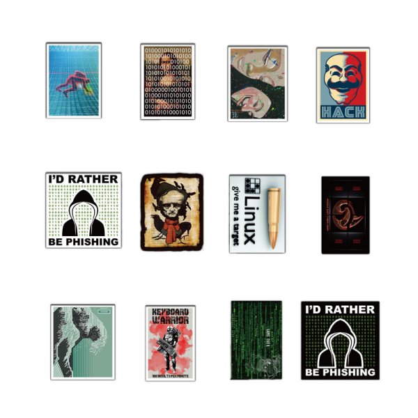 Хакерские наклейки на ноутбук