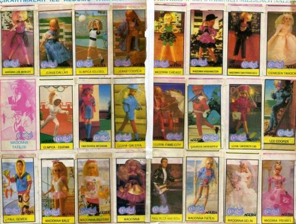 Наклейки Барби из жвачек 90-х