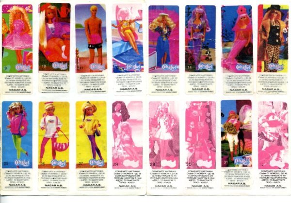 Вкладыши Барби 90-х годов