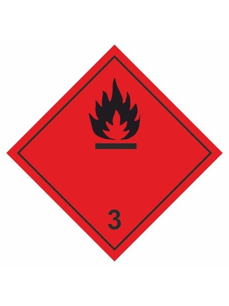 Наклейка опасный груз легковоспламеняющиеся жидкости 25х25 см