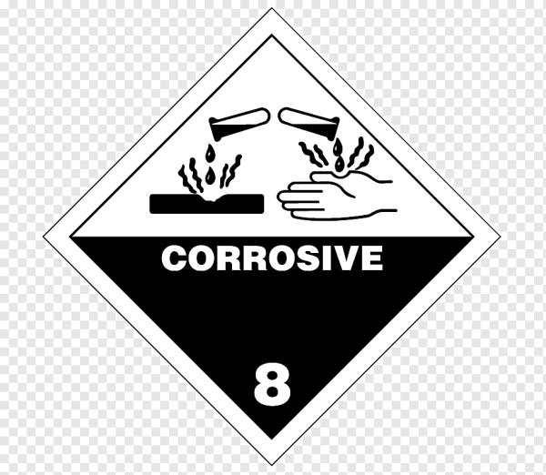Знак опасности 8 corrosive