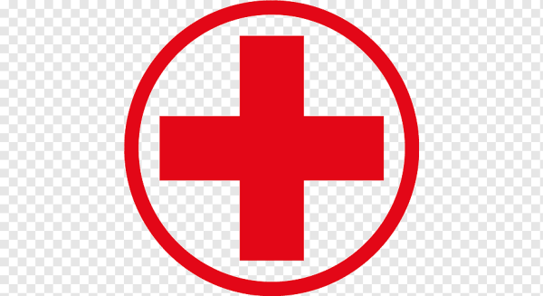 Красный крест на прозрачном фоне медицинский