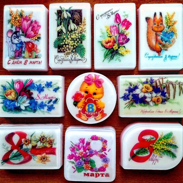 Водорастворимая бумага для мыла 8 марта
