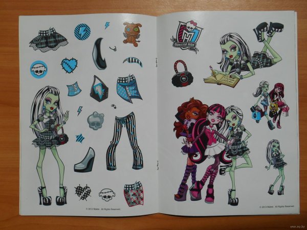Наклейки раскраски Монстер Хай
