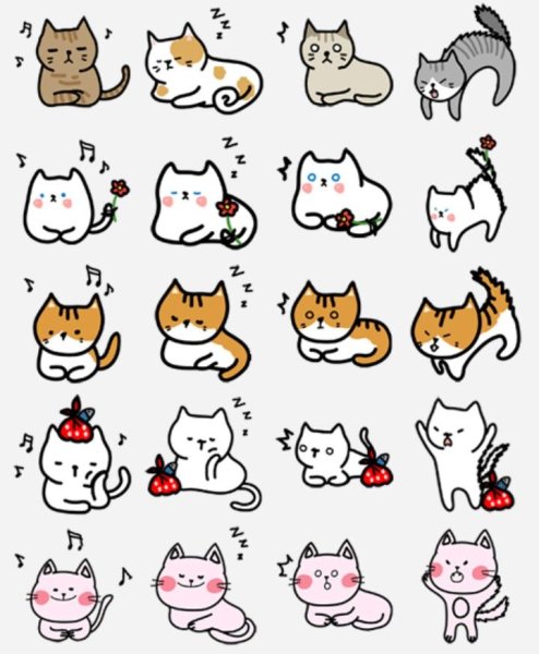 Раскраски Пушин Кэт для наклеек