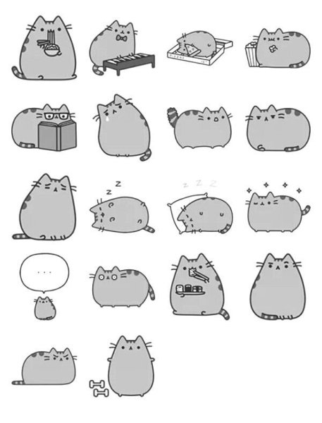 Кот Саймон много картинок на одном листе