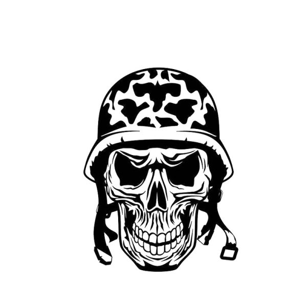 Череп в каске эскиз