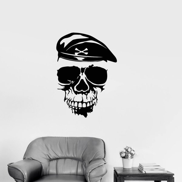 Открытый череп наклейка