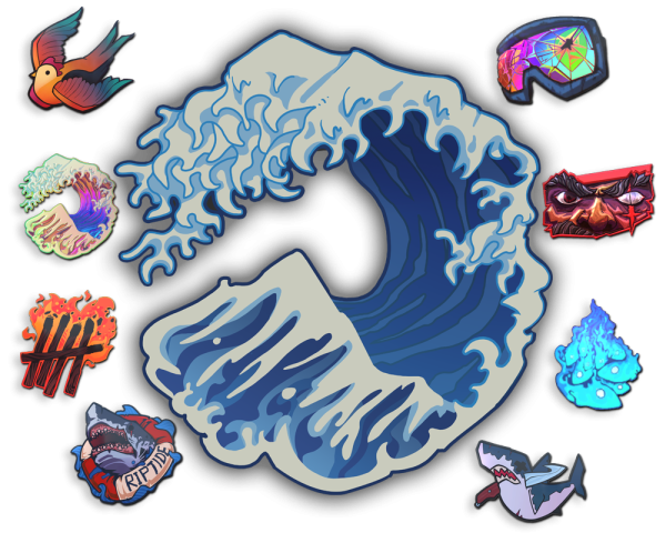 Наклейки операции Хищные воды