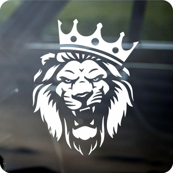Наклейка на машину Лев с короной