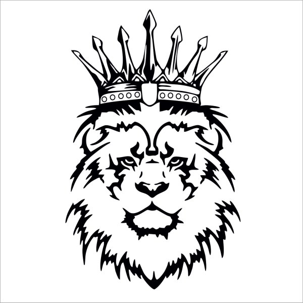 Наклейка Лев с короной на авто