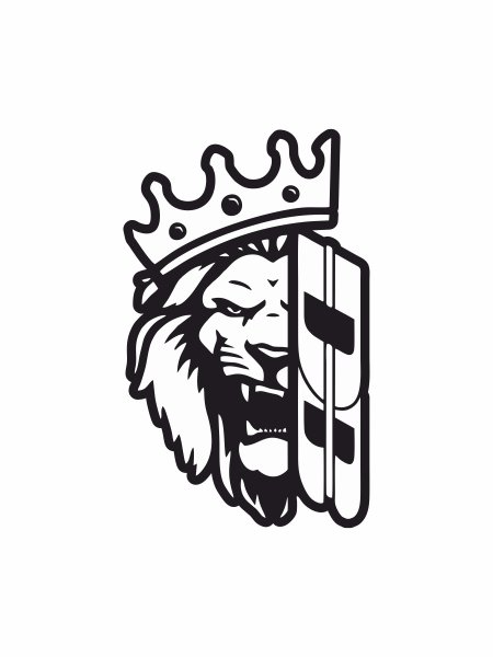 Наклейка Лев с короной на авто