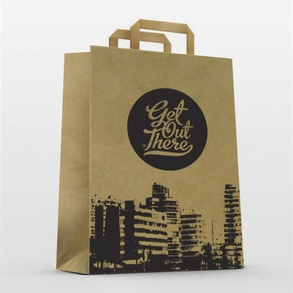 Белые крафтовые пакеты с логотипом