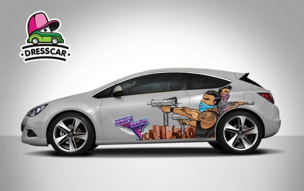 Наклейка горы на автомобиль