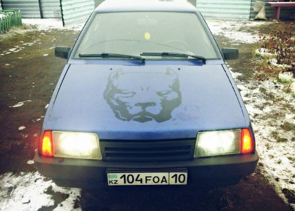 Питбуль на капот ВАЗ 2109