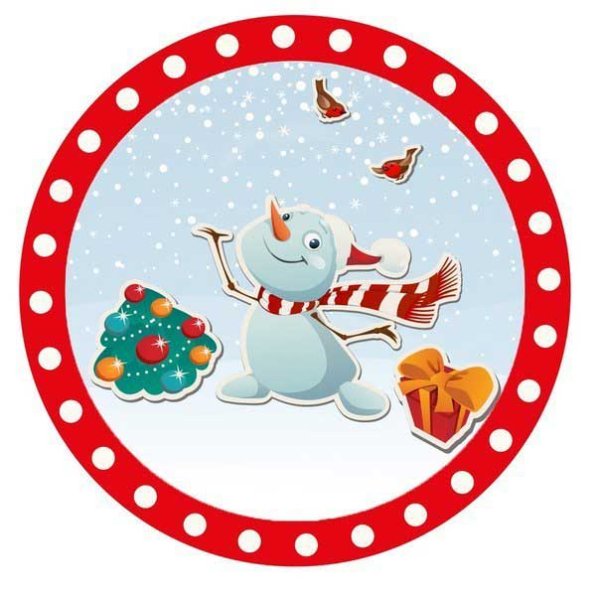 Круглые наклейки с новым годом