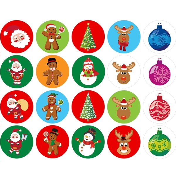 Новогодние Стикеры круглые