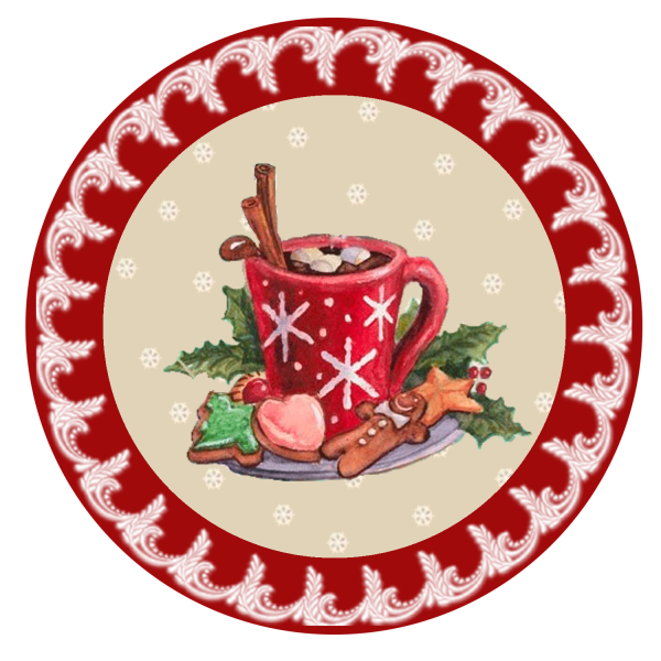 Наклейки круглые новый год