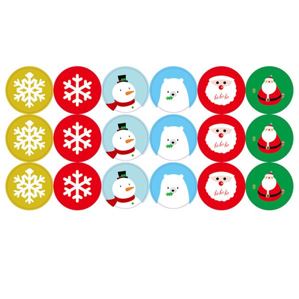 Новогодние Стикеры круглые