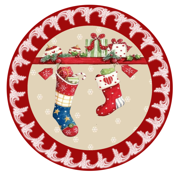 Новогодние Стикеры круглые