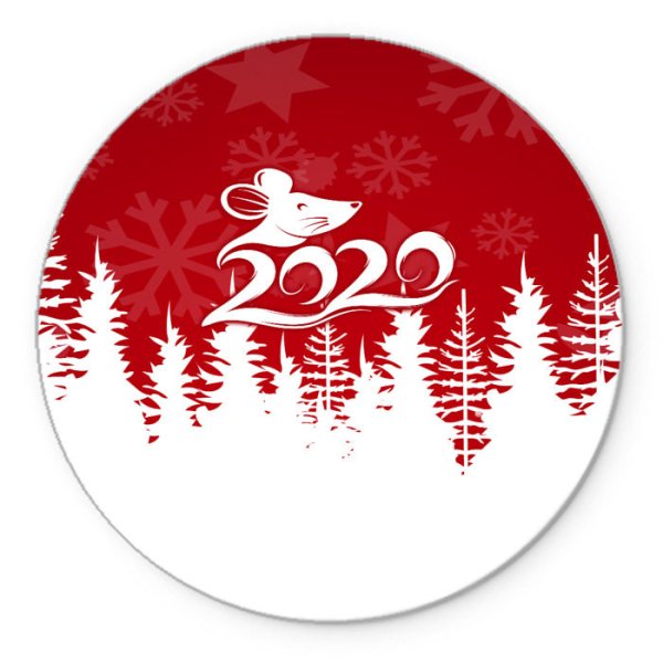 Круглые наклейки с новым годом