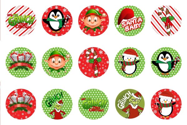 Новогодние наклейки печать