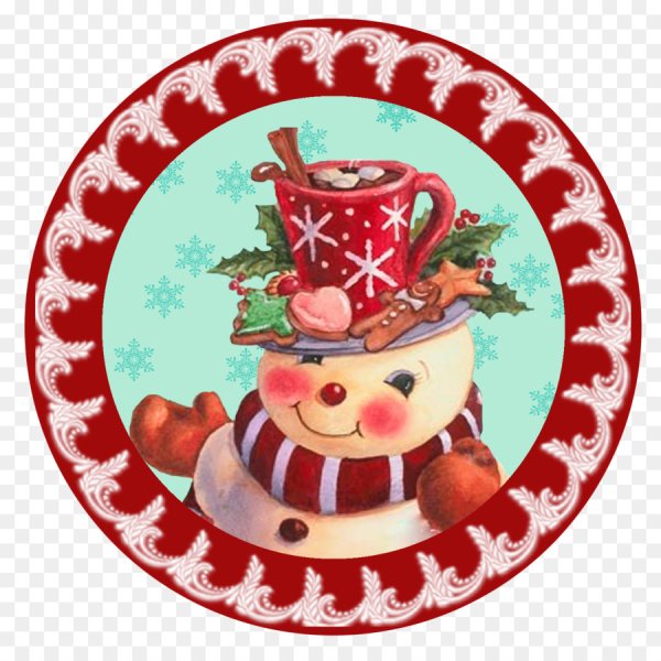 Новогодние бирки для подарков круглые