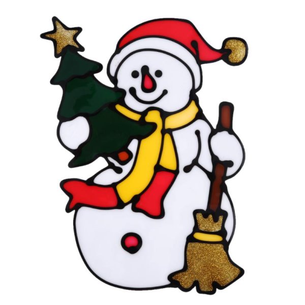 Силиконовые наклейки на стекло новогодние