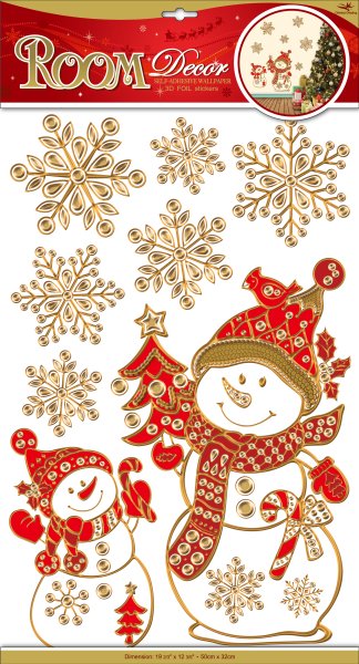 Новогодние наклейки на стену офиса