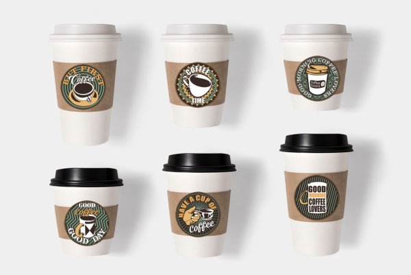 Наклейки на кофейные стаканчики