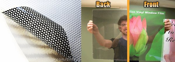 Перфорированная пленка на стекло реклама