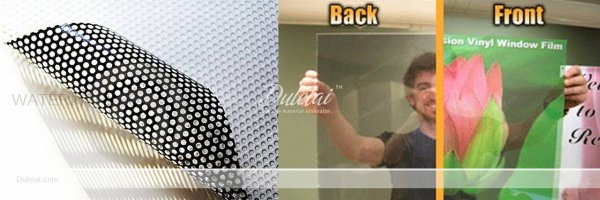 Перфорированная пленка на стекло реклама