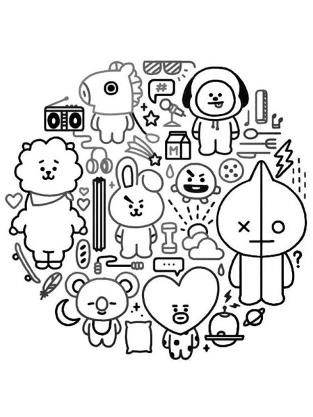 BTS bt21 раскраска