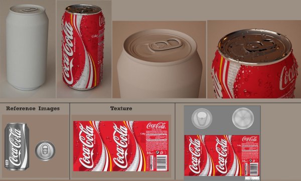 Кока кола банка развертка