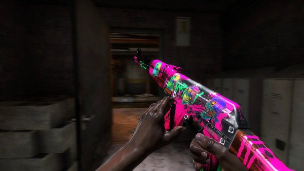 Наклейки на АК 47 неоновая революция