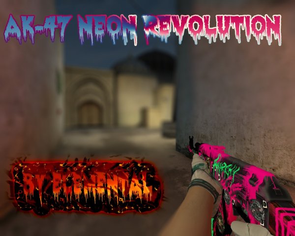 КС го АК 47 неоновая революция
