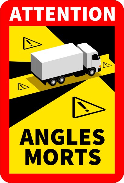 Наклейка attention Angles morts