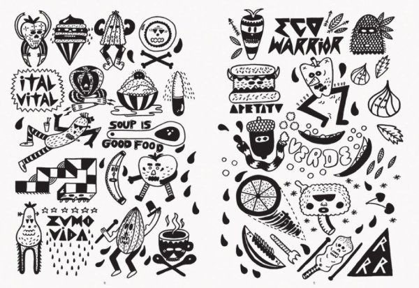 Наклейки чб для скетчбука