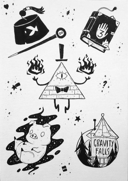 Наклейки для скетчбука черно белые