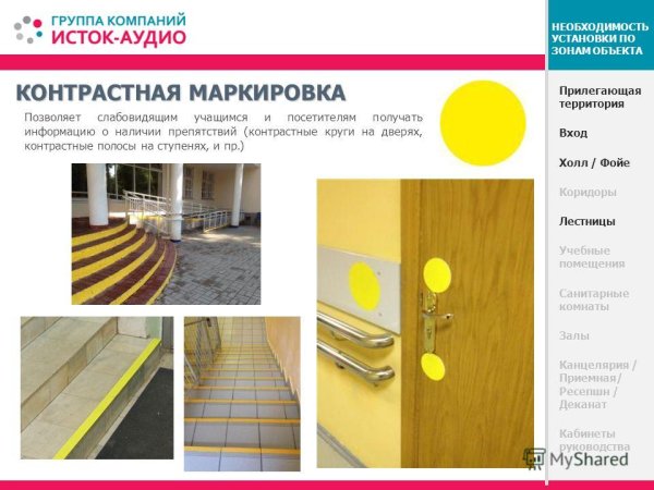 Контрастная маркировка дверей для инвалидов