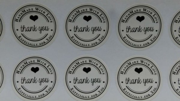 Наклейки круглые белые