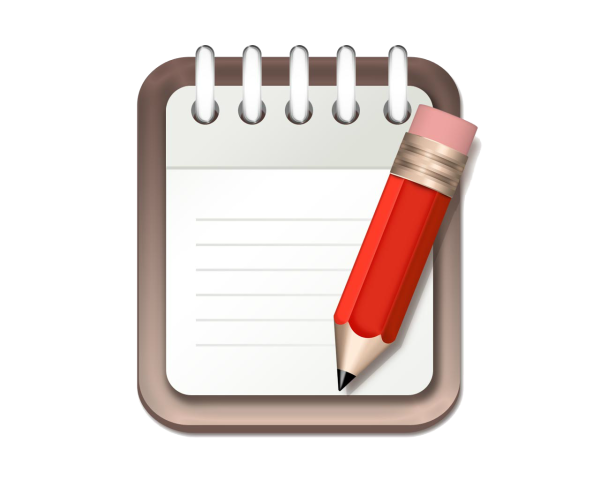 Блокнот с ручкой на прозрачном фоне