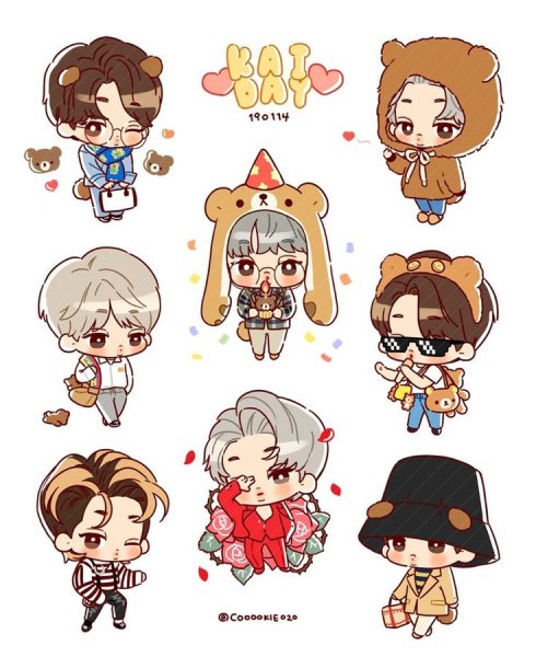 Стикеры BTS Чиби