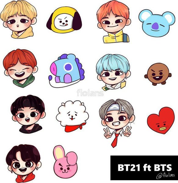 Наклейки BTS И bt21
