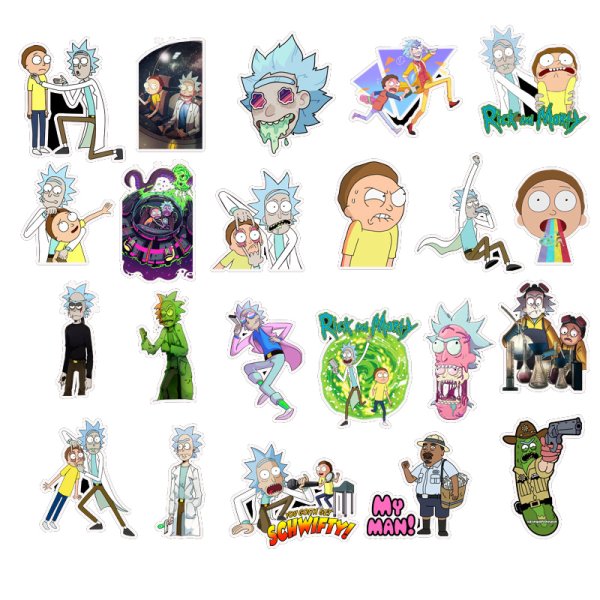 Рик и Морти наклейка на ноутбук