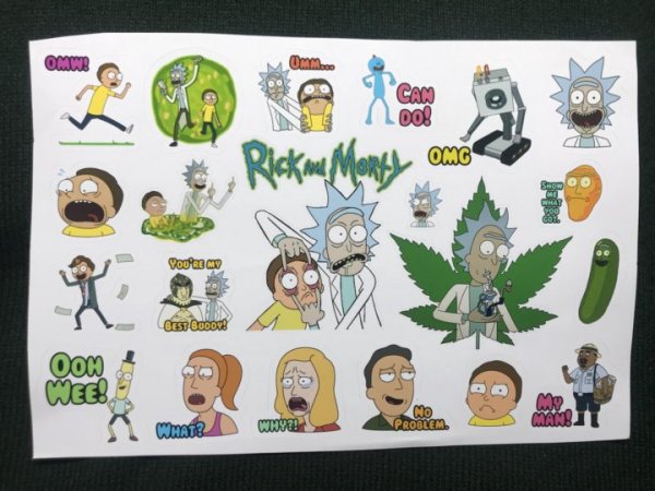 Наклейки на самокат Рик и Морти