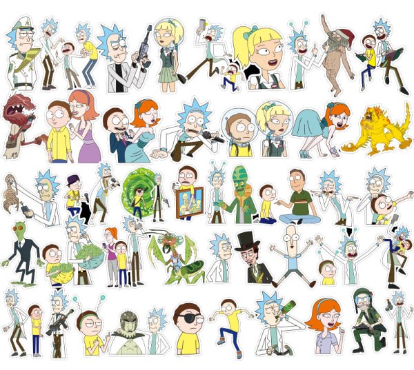 Наклейки Рик и Морти