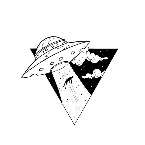 Тату летающая тарелка эскиз