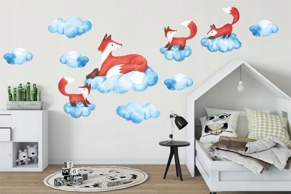 Картинка облака на стену самоклейка